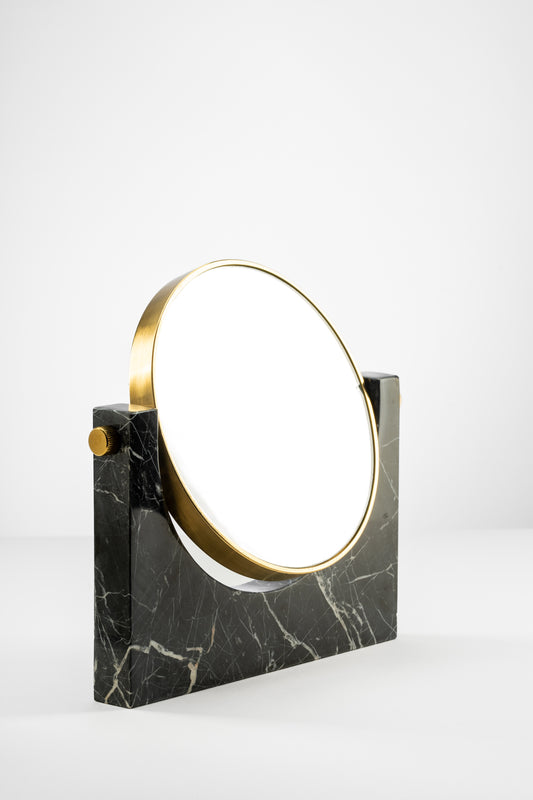 Black Marble & Brass Mirror