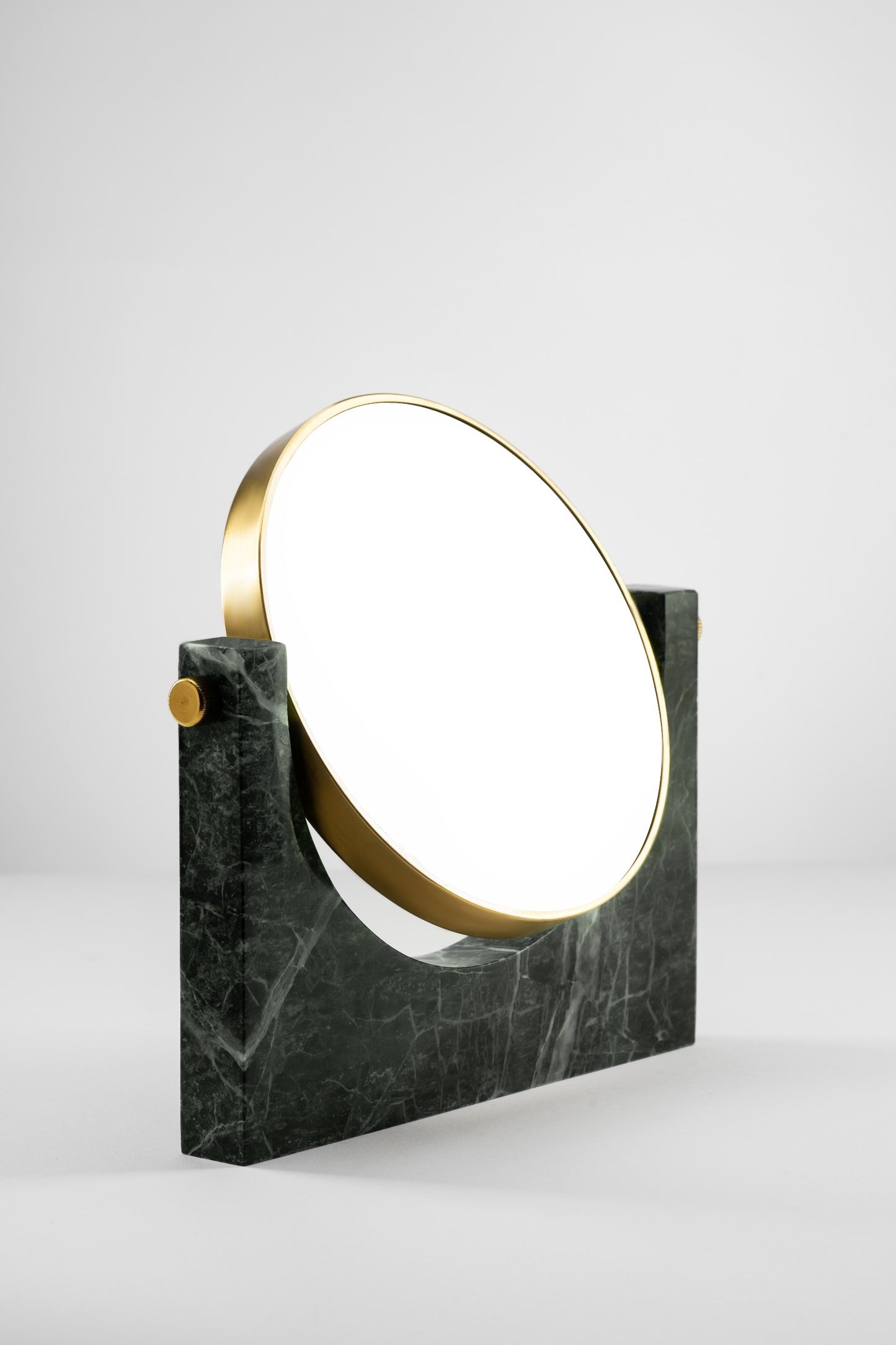 Green Indian Marble & Brass Mirror